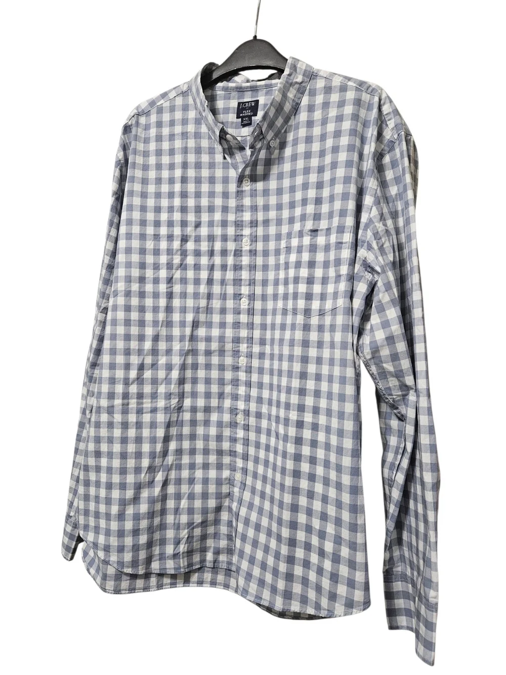 J. Crew Men’s Light Blue & White Gingham Cotton Button-Down Shirt NEW